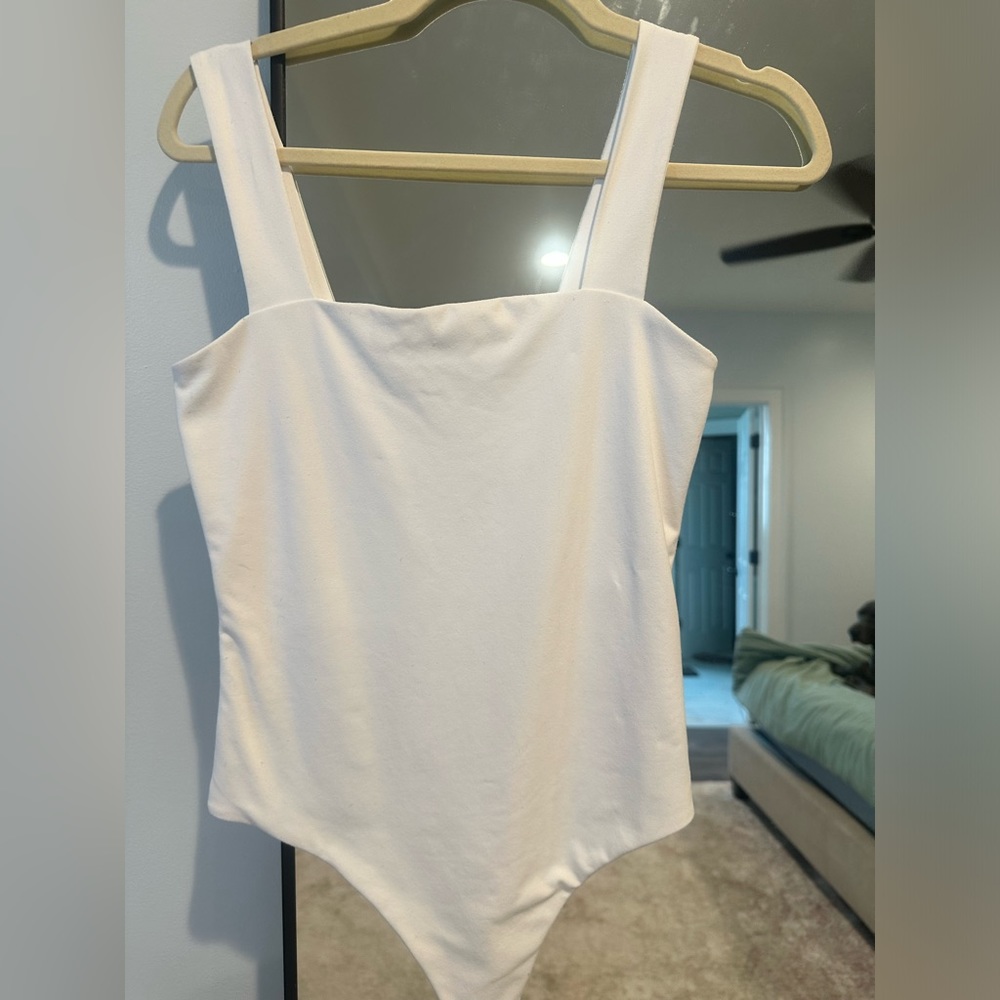 Nuuds Square Neck body suit in white